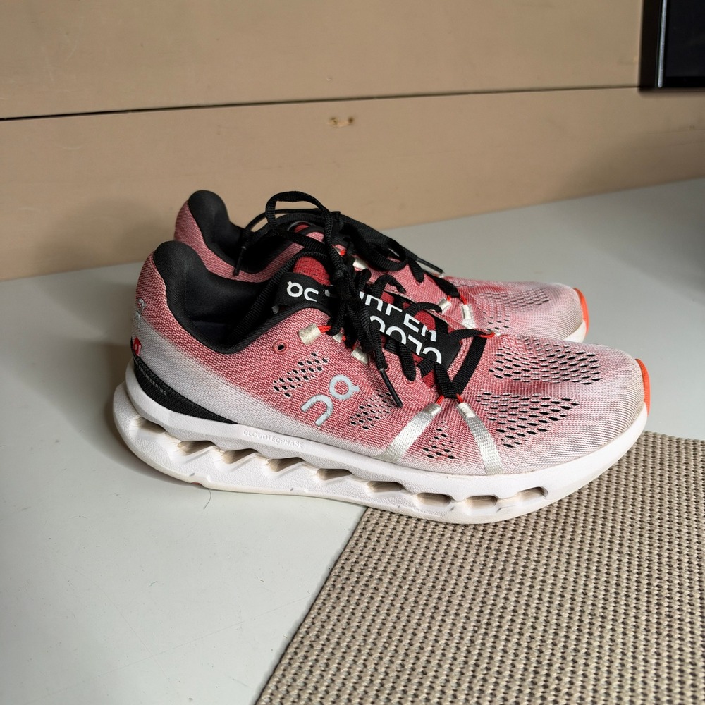 On Cloudsurfer Running Shoes Womens 8.5 Fade Flame 3WD10442313 Pink Red